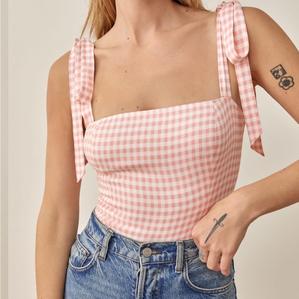 NWOT Ellora Gingham Top